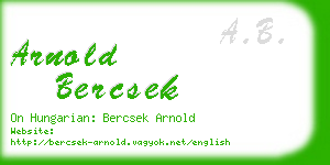 arnold bercsek business card